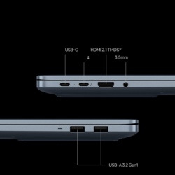 Porte laterali del Xiaomi Redmibook 14 Pro 2026: USB-C, Thunderbolt 4, HDMI 2.1, USB-A e jack 3,5 mm