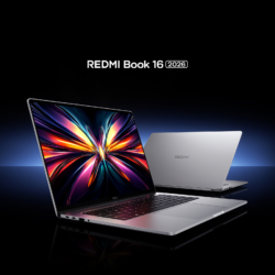 Xiaomi Redmibook 16 (2026): viste frontale e posteriore del portatile argento 16 pollici