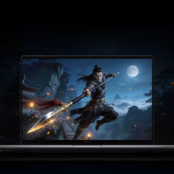 Logo del chip Intel Core Ultra Series 3 in evidenza sul portatile Xiaomi Redmibook 16 Pro 2026